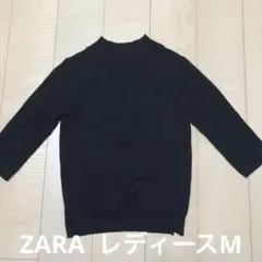 ZARA ザラ　黒　ブラック　ハイネック　七分袖　ニット　セーター　レディースM