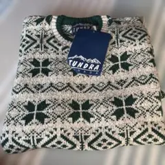 新品❣️TUNDRA 雪の結晶柄 ニットセーターXLグリーン❣️CANADA