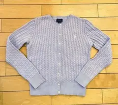 【ほつれあり】ラルフローレン　ケーブルニットカーディガン 160cm パープル