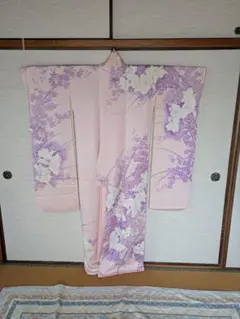 振り袖、帯セット　蘭柄