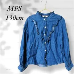 MPS 130cm 長袖デニムシャツ ダークブルー キッズ