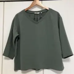 ユニクロ　ドレープブラウス(七分袖) Mサイズ