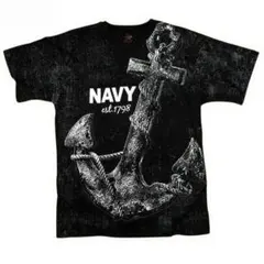USA ミリタリーTシャツ 碇 グラフィック プリント 米海軍1798年