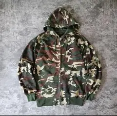 古着 70s USA カモフラ ジップパーカー サーマル
