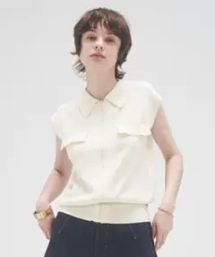 MECRE フロントファスナーニットベスト