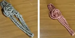 2色セット　ハンドメイド クロッシェ 薔薇チョーカー（短め）