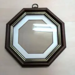 木製八角形フレーム ブラウン ゴールド