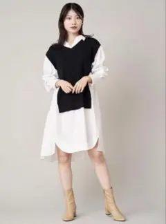 24SS タグ付き　セルフォード　ベストドッキングシャツワンピースのサムネイル