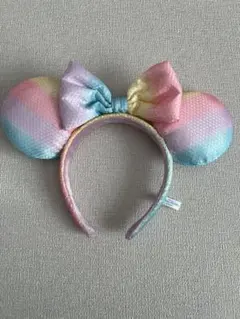 ディズニー　カチューシャ　パステルカラー パステルレインボー