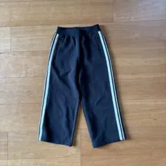 黒　サイドストライプ付きロングパンツ