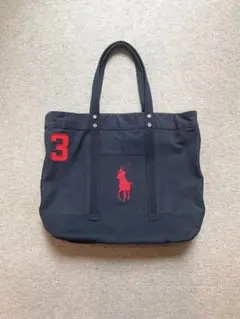 ラルフローレンNo.3トートバッグ ショルダーバッグ　ネイピー紺