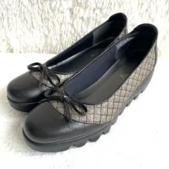 HILLS AVENUE ウェーブソール ラメ リボン バレエ パンプス 23㎝