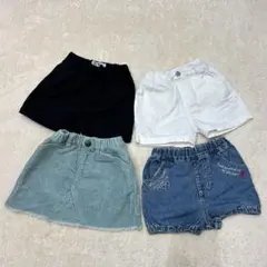 子ども服 ボトムス4点セット 80ショートパンツ スカート まとめ売り 女の子
