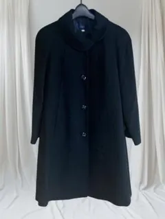 フェリーチェ　FELICE カシミヤ100% ロングコート　フリーブラック　丸襟