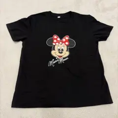 ミニーマウス プリント Tシャツ Mサイズ 黒