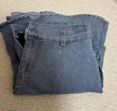 ライトブルー デニムスカート フリル