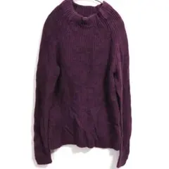 LANDS' END ランズエンド コットン セーター ニット パープル S