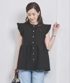 ユナイテッドアローズ　ペプラム フリルスリーブ ニットベスト