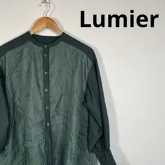 Lumier ルミエールシアー切替 ブラウス チュニック グリーン Mのサムネイル