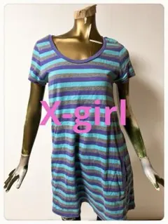 ☘️T21920☘️X-girl 半袖 ボーダー Tシャツ ワンピース 2