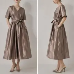 新品ハンガー付き✨マックスマーラ✨シルク 花柄 リボン ベルト フレア 