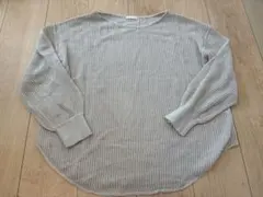 GU ベージュ メッシュ　シースルー　長袖カットソー M