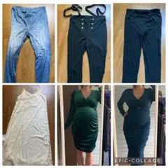 マタニティウェアセット パンツ3点ワンピース3点