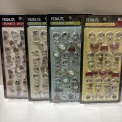 【４枚セット】スヌーピー、硬いシール