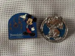 ディズニー ミッキーマウス ピンバッジ 2点セット