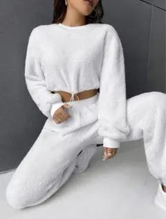 スエット ホワイト クロップド