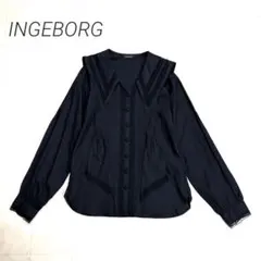 INGEBORG★美品★透かしレースセーラーカラーブラウス
