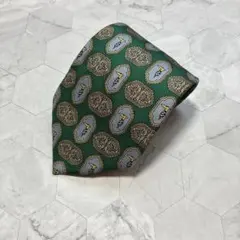 TRUSSARDI ネクタイ グリーン 総柄 イタリア製