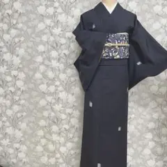 小紋　フルセット　正絹　飛び柄小紋　袷　スモールサイズ　黒　煌めき　N1 着物 小紋 正絹 風車 飛び柄 飛び小紋 袷 和装｜Yahoo!フリマ