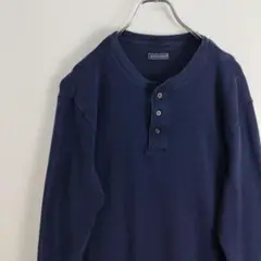 SADDLEBRED ヘンリーネック サーマルシャツ ネイビー 長袖シャツ