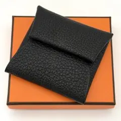 A刻印】エルメス HERMES バスティア ノワール ブラック コインケース