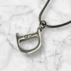 希少　美品 Dior ディオール　ネックレス　Dロゴ　シルバー　オメガチェーン