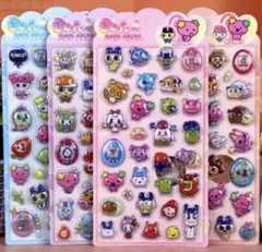 たまごっち　きゅん〜ポップシール4枚セット　立体シールぷくぷくシール