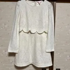 ワンピース オケージョンドレス ホワイトレース スカラップワンピース フォーマル