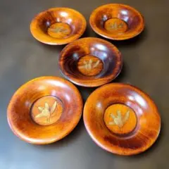 新品未使用 昭和レトロ 木製茶托 5枚セット 彫刻 - メルカリ