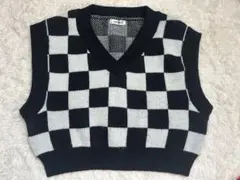 チェック柄 ニットベスト ノースリーブ INGNI
