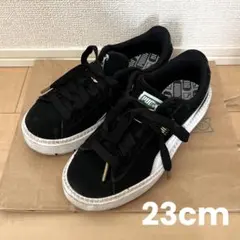 彪馬 Suede 厚底運動鞋 黑色 23cm