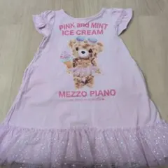 メゾピアノ　くまちゃんワンピース半袖Tシャツ