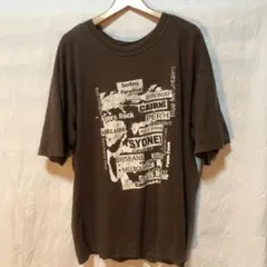 オーバーサイズTシャツ 茶 L