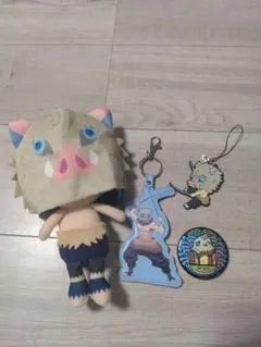 鬼滅の刃伊之助　 ぬいぐるみ・キーホルダー・缶バッチセット