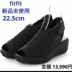 新品未使用⭐️fitfit コンフォートサンダル 22.5cm ビジュー ニット黒のサムネイル