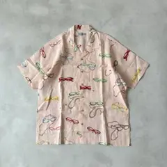 Papas 麻100% リネン半袖シャツ 総柄 M 美品 - メルカリ