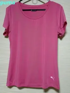 新品未使用】PUMA スポーツウェア　半袖　Ｌ ピンク　レディース メルカリ便