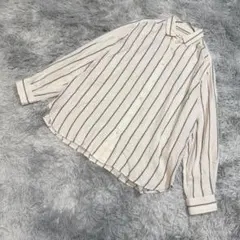 7-IDconcept. ストライプ柄 長袖シャツ ベージュ 38 きれいめのサムネイル