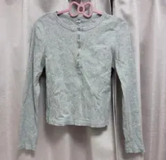 UNIQLO 리브 헨리넥 긴팔 컷소우 그레이 M