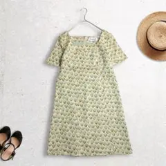 クリーニング済✨️ホコモモラ　半袖ワンピース　総柄　ボタニカル　Lサイズのサムネイル